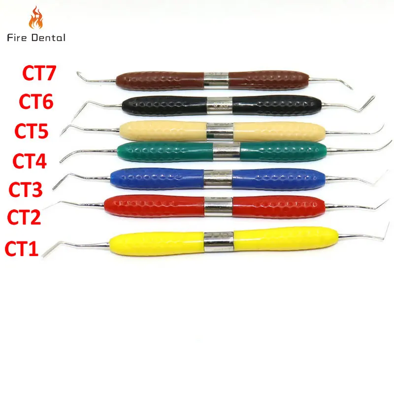 

Dental Resin Filler Dental Filling Instruments CT1 to CT7 Aesthetic Restoration Kit Plastic Dresser Silicone Handle for Dental