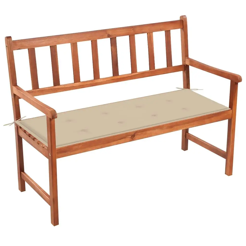 

47.2'' Acacia Wood Patio Bench with Cushion - Stylish Outdoor Seating Solution