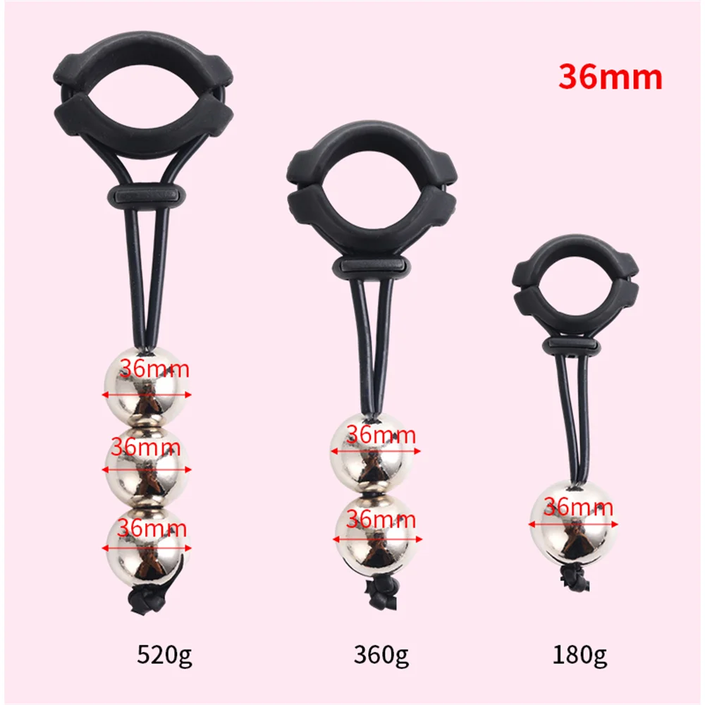 Men Cock Rings Drop Ball Heavy Weight Stretcher Silicone Penis Ring Enlargement Extender Pull Eexercise Tool Adult Erotic Toys