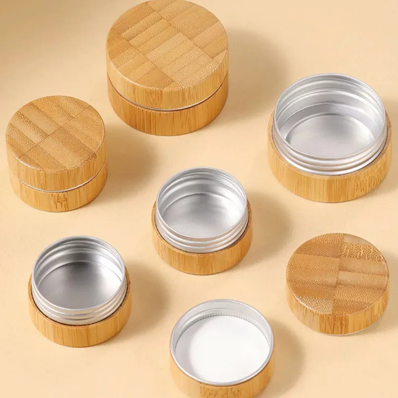 

10/30pcs 10g -100g Bamboo Bottle Cream Jar Nail Art Mask Cream Refillable Empty Cosmetic Makeup Container Bottle Storage Box