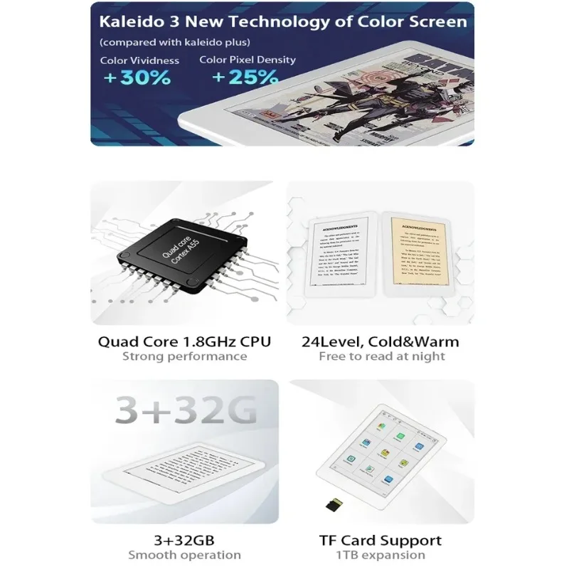 

2026 6 Inch Cool Gadgets Electronic Eink Screen Android Tablet Ebook Readers With Colorful Eink Display E-reader