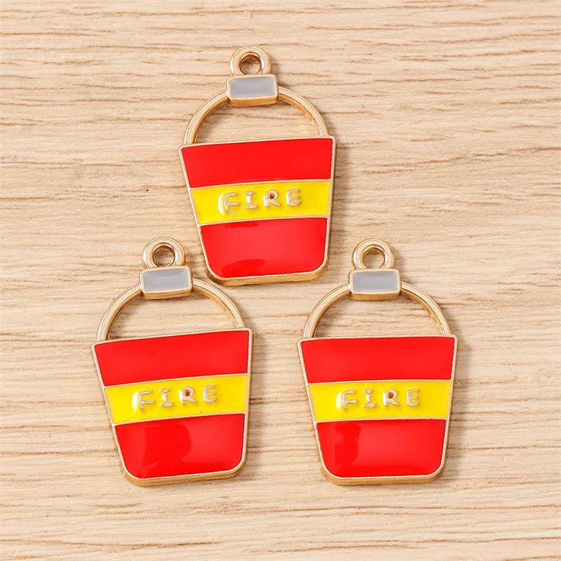 Tusember 10 Stück Feuerwehr-Anhänger Feuerwehrwagen Hydrant Stiefel Helm Charms für Halsketten Ohrringe Armbänder Schmuckherstellung – Detail 15