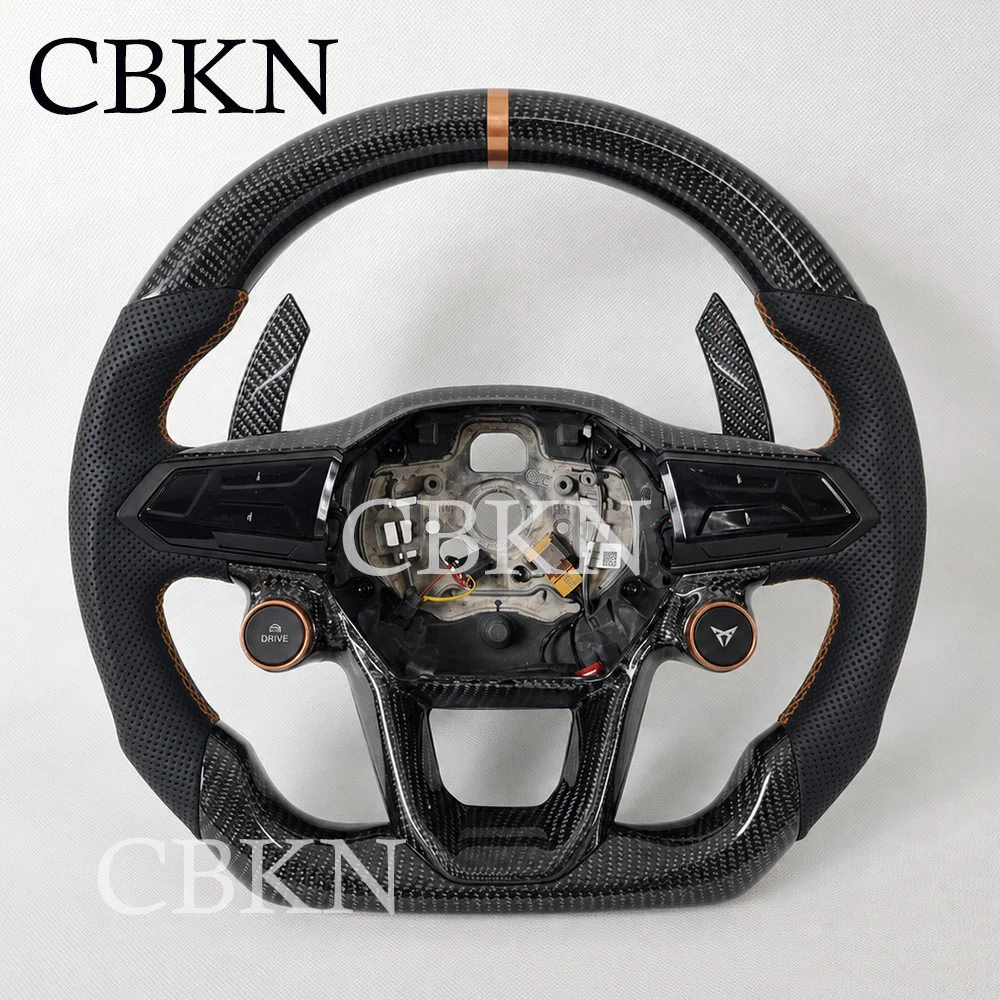 Real Carbon Fiber Steering Wheel For Seat Leon FR Cupra MK4 Arona Ateca Leon  2023-2026 Steering Wheel Customized