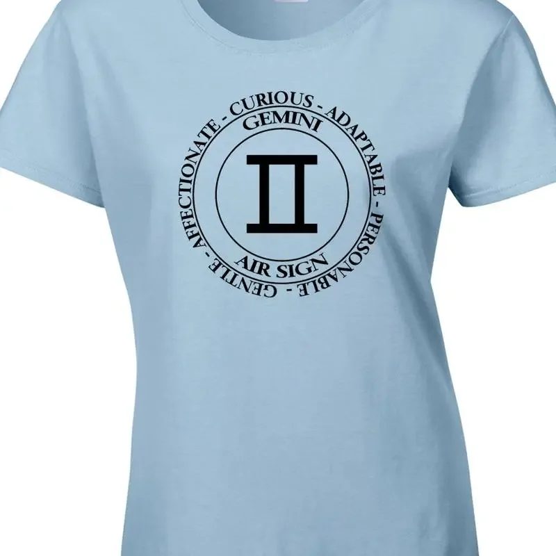 Gemini Ladies T Shirt Zodiac Astrology Air Star Sign Stars Birthday Idea