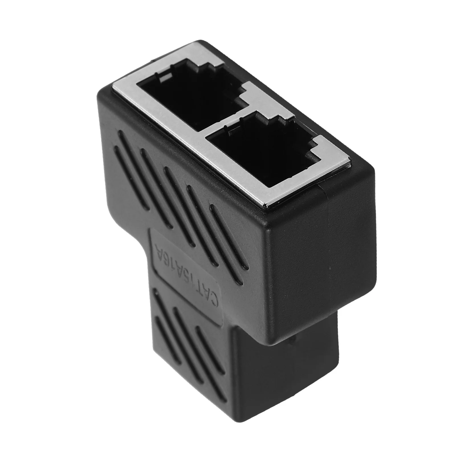Ethernet Splitter Dual Port Network Adapter for Home Office Use Stable Signal Transmission PVC Material Compact Design Plug and