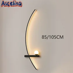 Lámparas de pared LED nórdicas, Líneas minimalistas, apliques decorativos para dormitorio, sala de estar, pasillo, luminarias de iluminación estética moderna