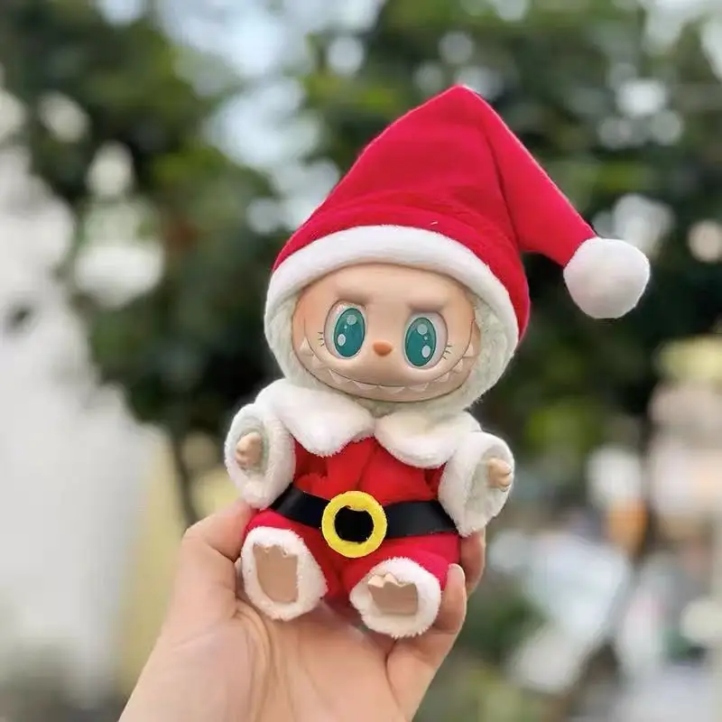 17Cm Mini Pluche Pop Kleding Outfit Accessoires Voor Labubu Idol V1 V2 Kerst Cookie Man Trui Hoed Kleding Nieuwjaar gift