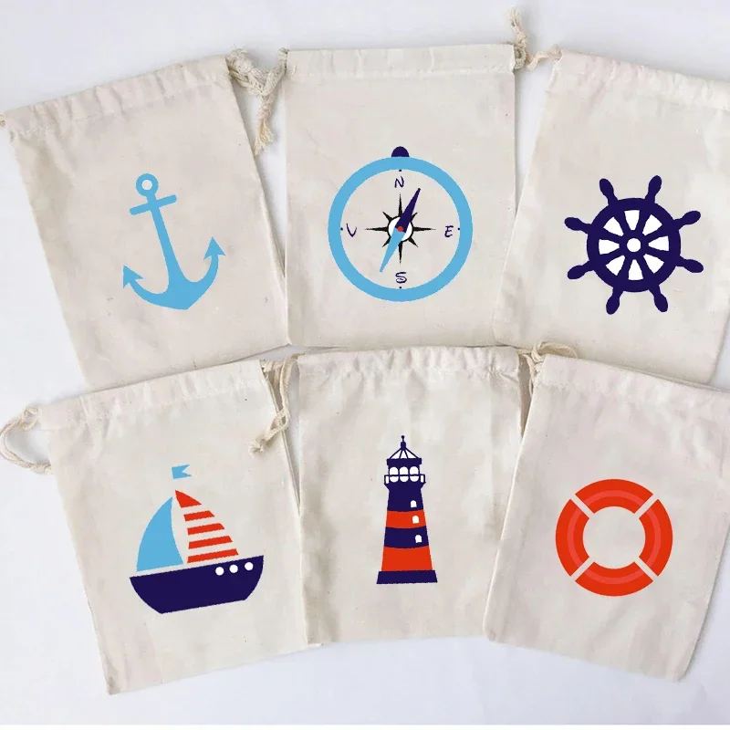 5pcs Nauti gift bags nautical Sailor Anchors Beach themed Bachelorette Party bridal shower wedding bride to be Birthday supplies