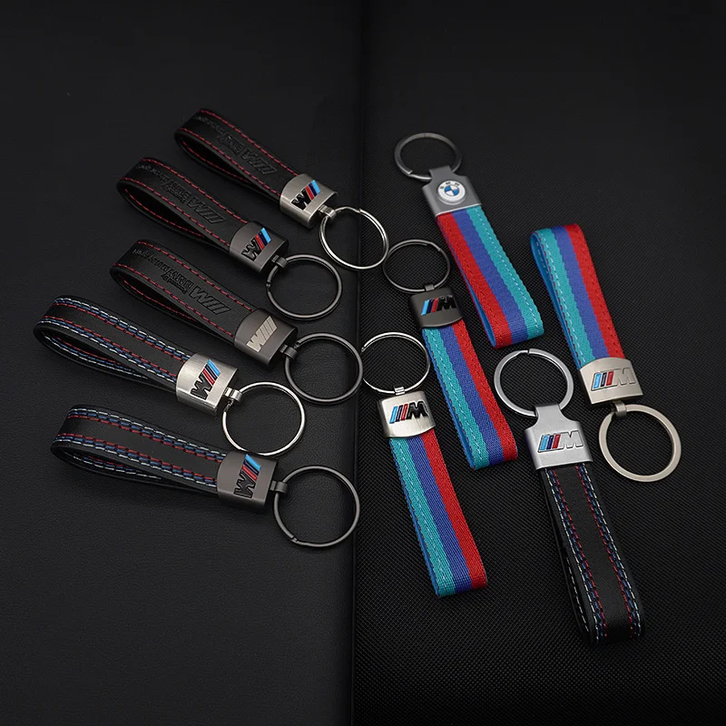 M Sport Styling Leather Car Emblem Key Fobs Key Chain for Bmw M Performance G30 G32 3 4 5 7 M3 M4 M5 X1 X3 X5 X6 X4 E61 E60 E31