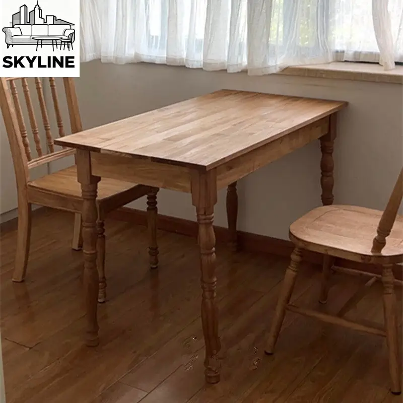 Retro solid wood dining table, antique home dining table, rectangular worktable, long desk
