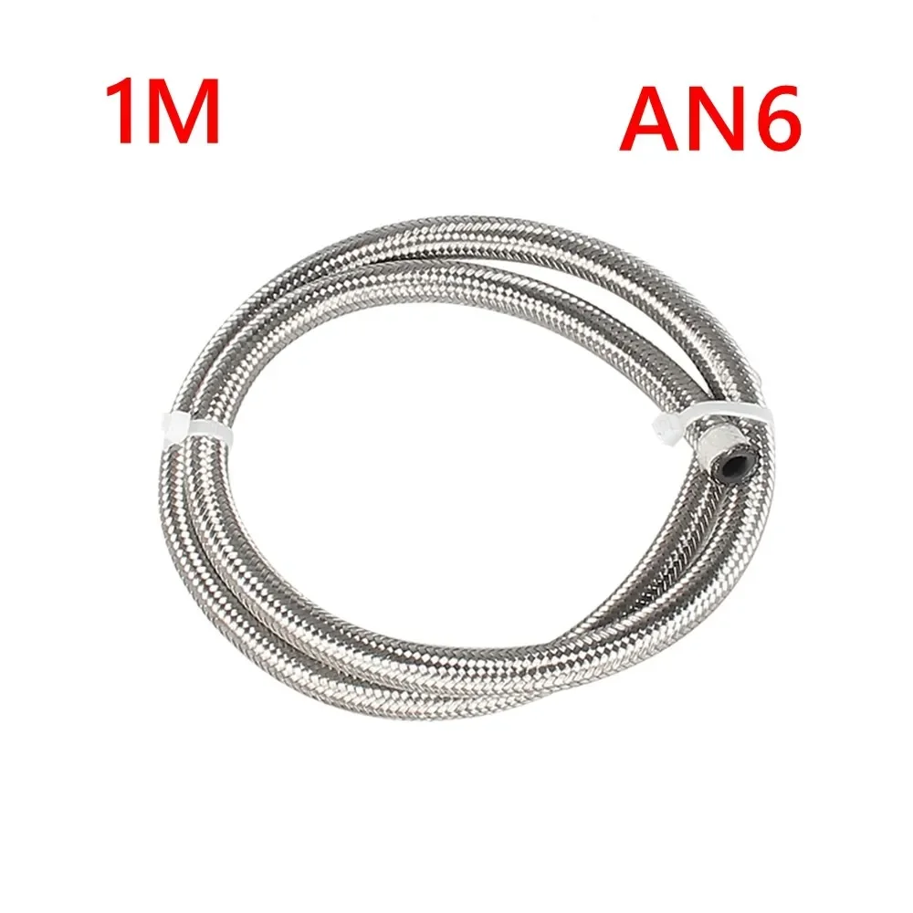 16FT 5M AN4 AN6 AN8 AN10 AN12 Olie Brandstof Slang Olie Gas Cooler Slang Line Buis Nylon Roestvrij staal Gevlochten Binnen Cpe Rubber