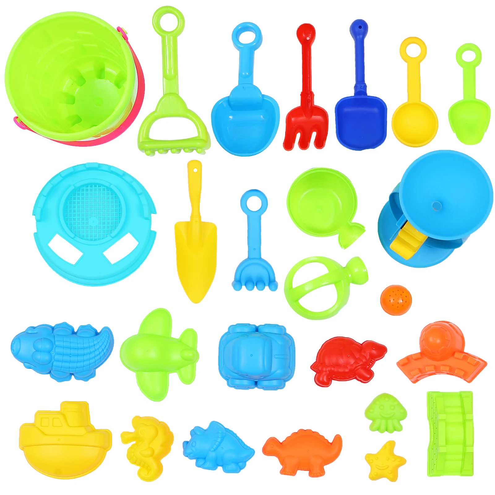 

25 Pcs Castle Bucket Toys Beach Sand Kids for Children Abs Shovel Tools Sand-excavating