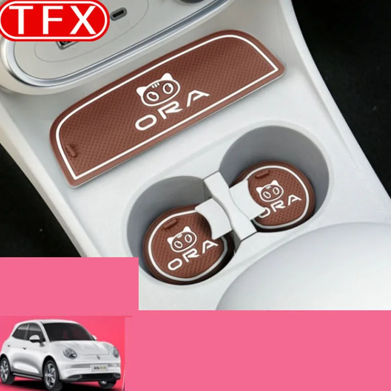 

For ORA Funky Cat 2021-2023 Car Funky Cat GT Car Non-Slip Mat Door Groove Pad Gate Slot Cup Cushion Decoration Auto Accessories