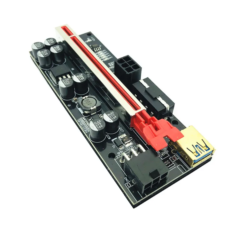 PCIE Riser 009C/009S Plus Card Riser, PCI Express X16 Extender, USB 3.0 SATA à 6P Molex, Câble Adaptateur Mining Riser pour Carte Vidéo