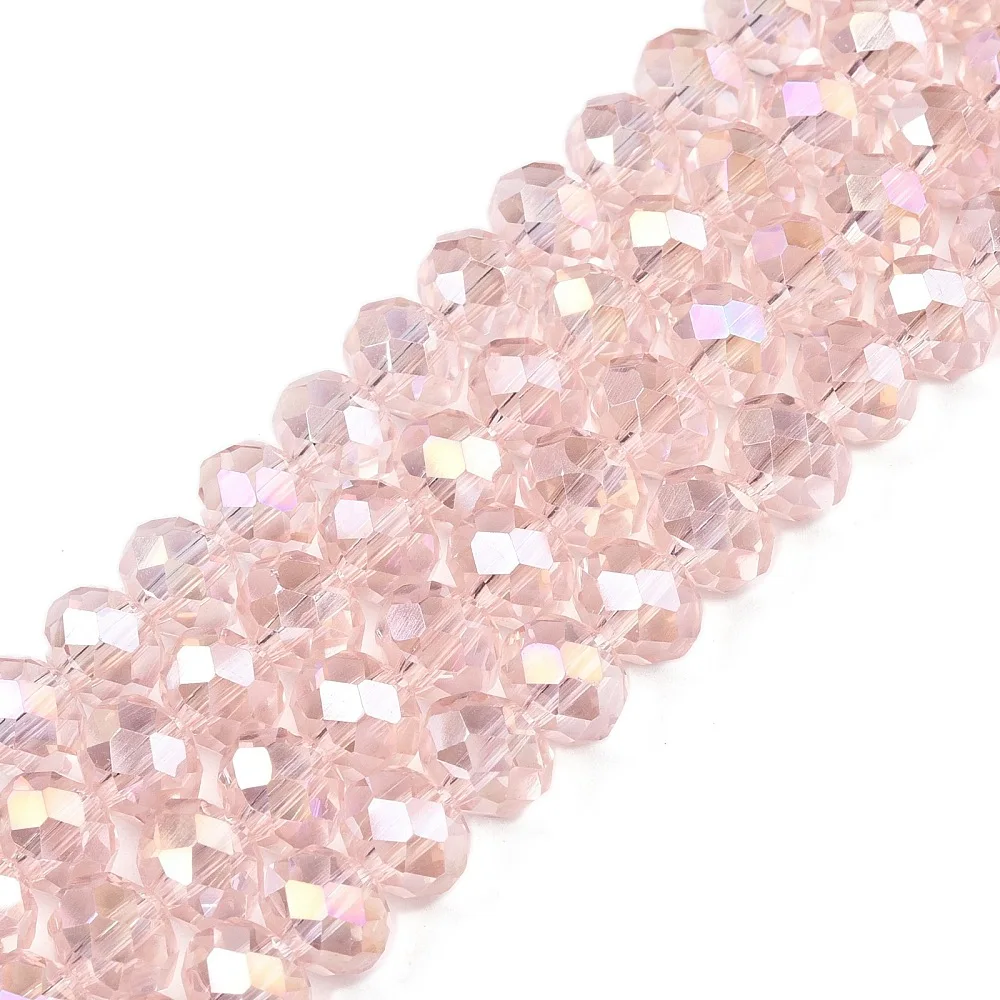 PandaHall 20 Stränge Glasperlen Mehrfarbig AB-Beschichtet Facettiert 8x6mm für DIY Schmuckherstellung – Detail 40