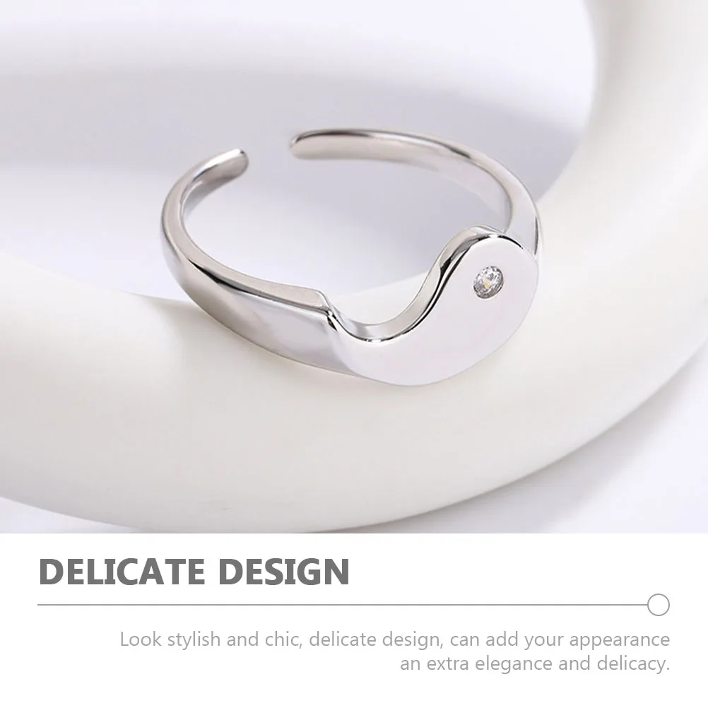1 par de anillos de pareja Yin Yang, anillo abierto minimalista delicado para parejas, anillos a juego para ocasiones especiales, regalo de amor