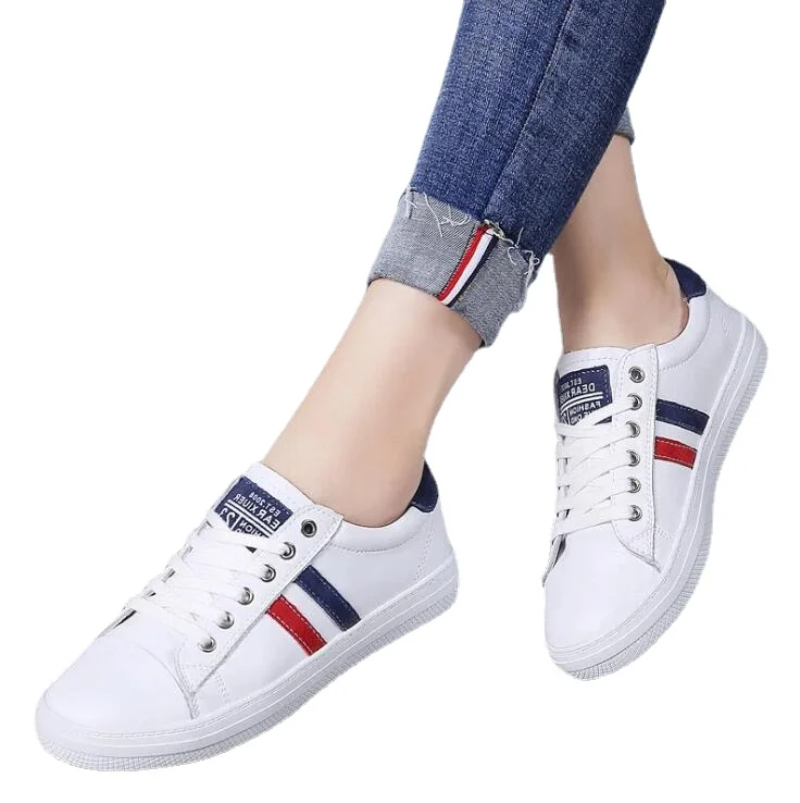 Zapatos de cuero blancos para Primavera, otoño e invierno, zapatos casuales de suela plana, zapatos deportivos transpirables de suela suave, 2020