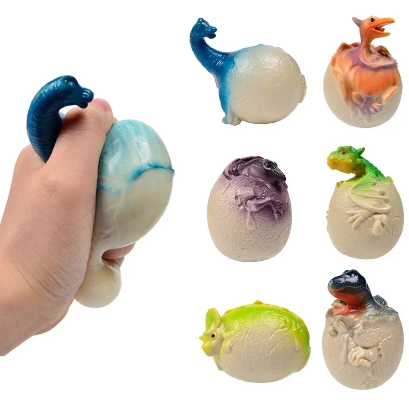 Funny Round Dinosaur Squeeze Toy Stress Relief Fingertip Toy Stress Ball Fidgeting Kids Toy Dinosaur Baby Gift
