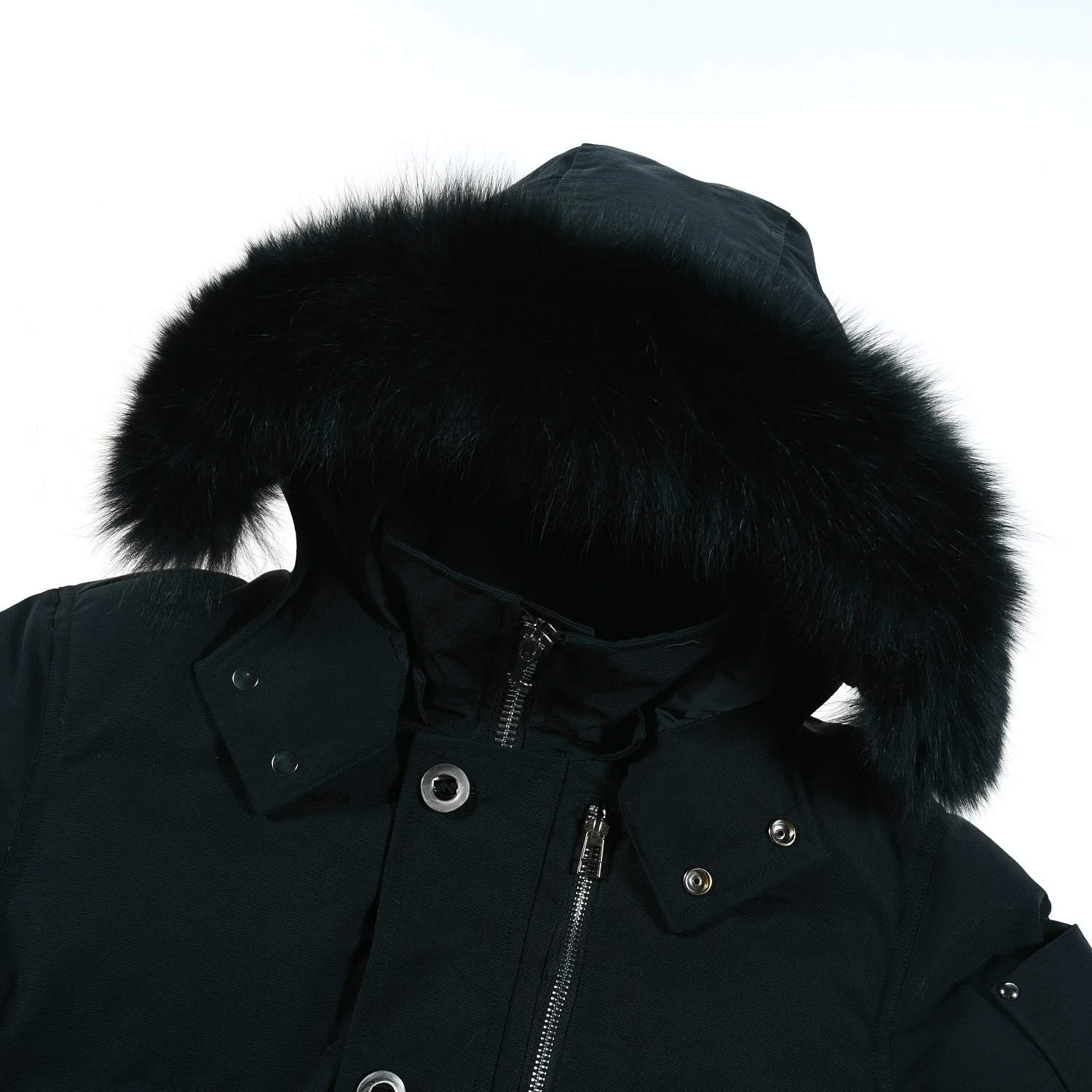 سترة شتوية فاخرة جديدة لعام 2025 بغطاء للرأس دافئ مع فرو منفصل ملابس خارجية أنيقة بلون سادة معاطف سميكة للنساء