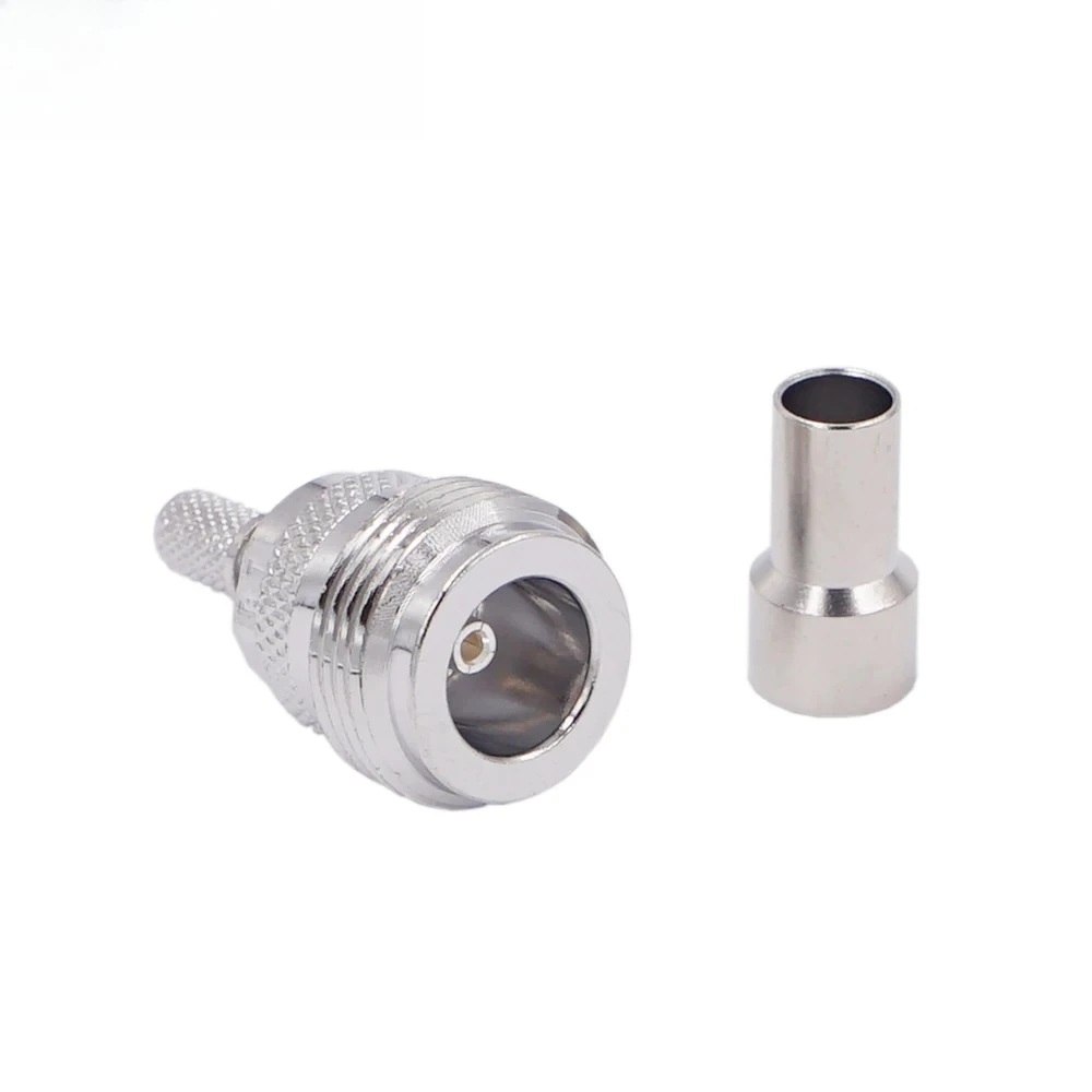 N Type Female Plug RF Coaxial Crimp for RG58 RG142 LMR195 RG400 RG223 Cable Straight Connector