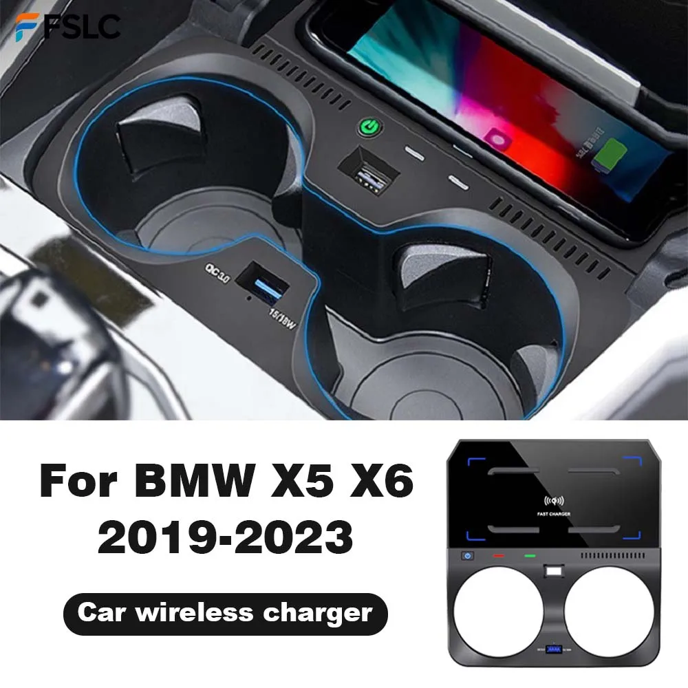 

⭐Genuine⭐ Auto Parts Car Wireless Charger 15w For BMW X1 F48 F49 X2 F39 2016-2021 Accessories Center Console Phone Charger Fast