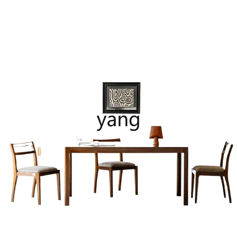 

TGF solid wood dining table new Chinese restaurant dining table antique log pure solid wood dining table