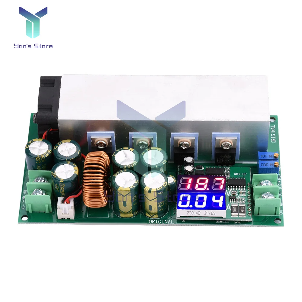 DC-DC High Power 600W Adjustable Step-down Power Supply Module With Fan 12V-80V To 2.5V-50V Buck Converter 20A Constant Current