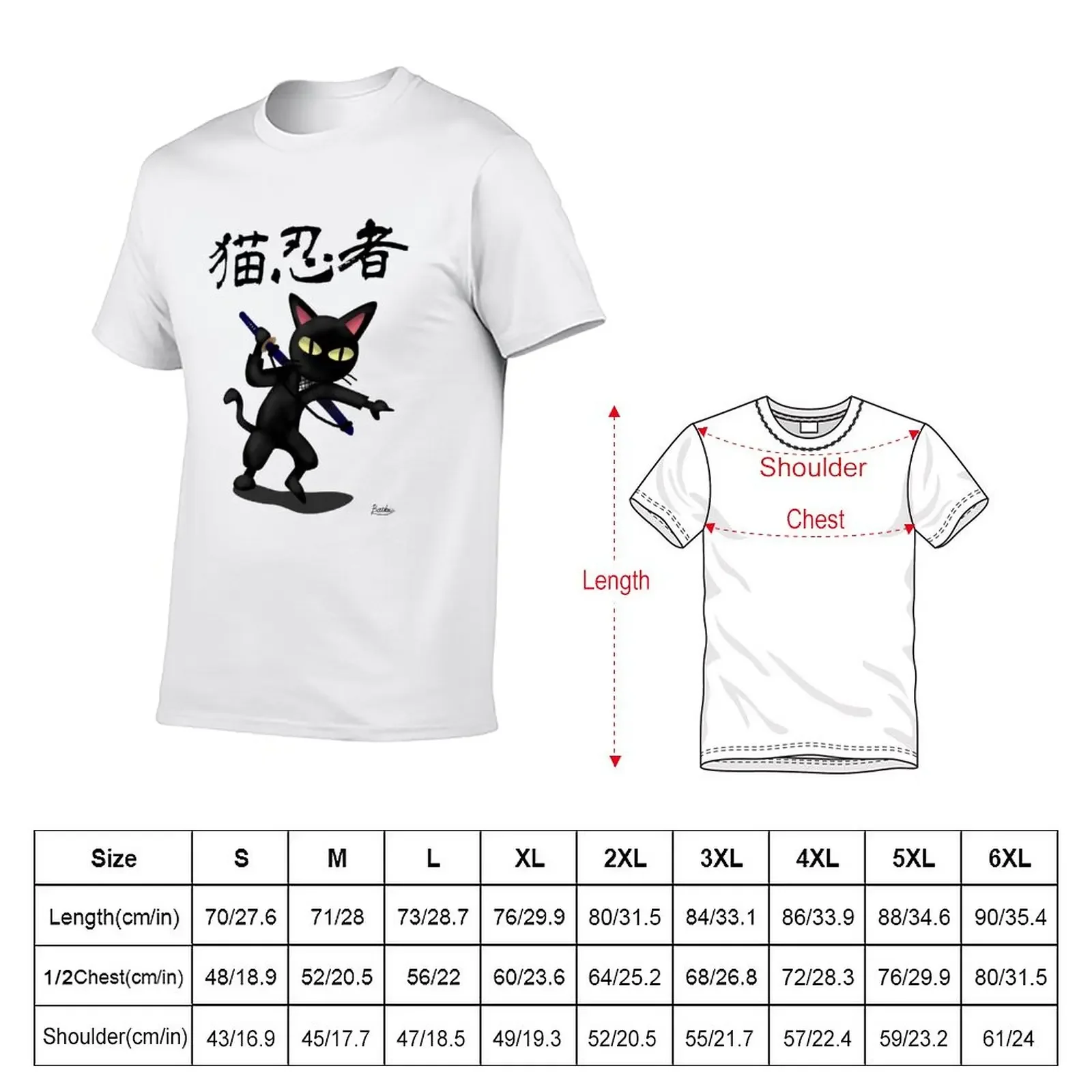 Ninja Cat T-Shirt quick drying oversized Short sleeve tee men