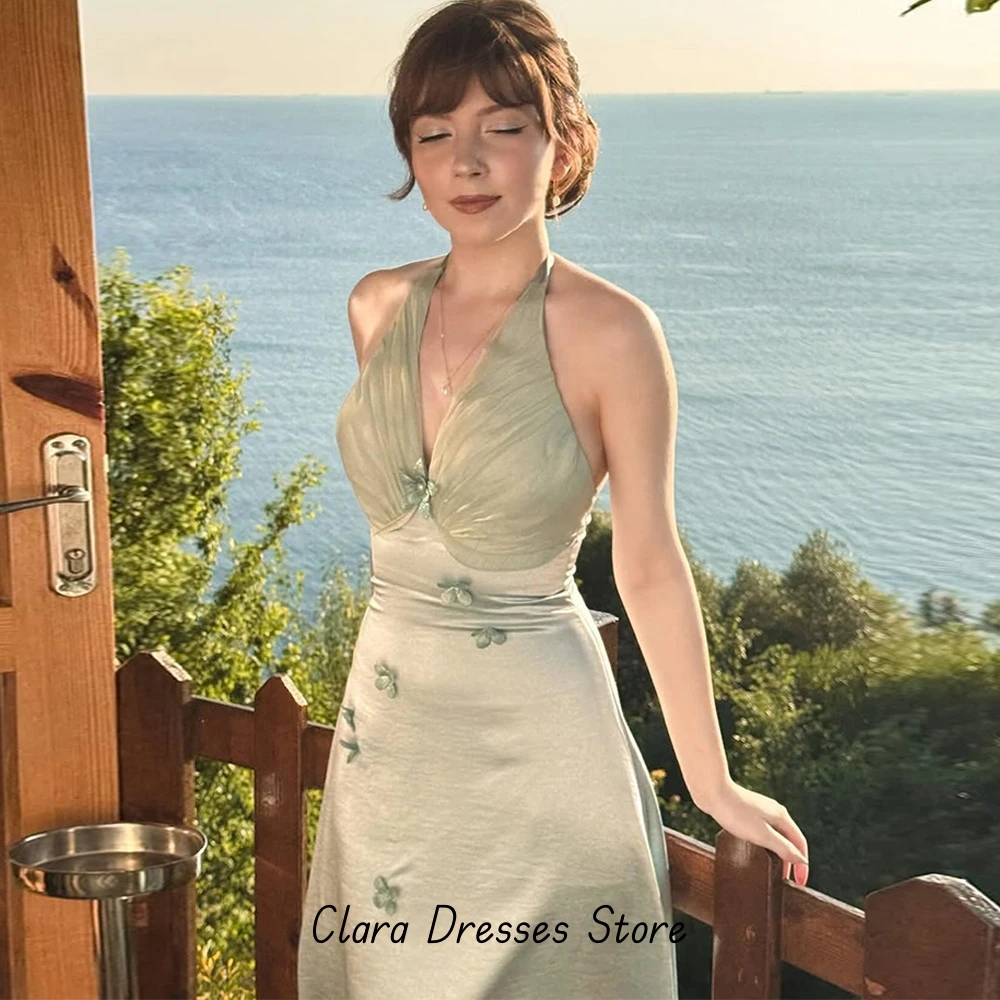 Robe de soirée trapèze personnalisée, col licou, élégante, formelle, à la mode, robes de célébrité délicates, robe de soirée de tempérament de haute qualité