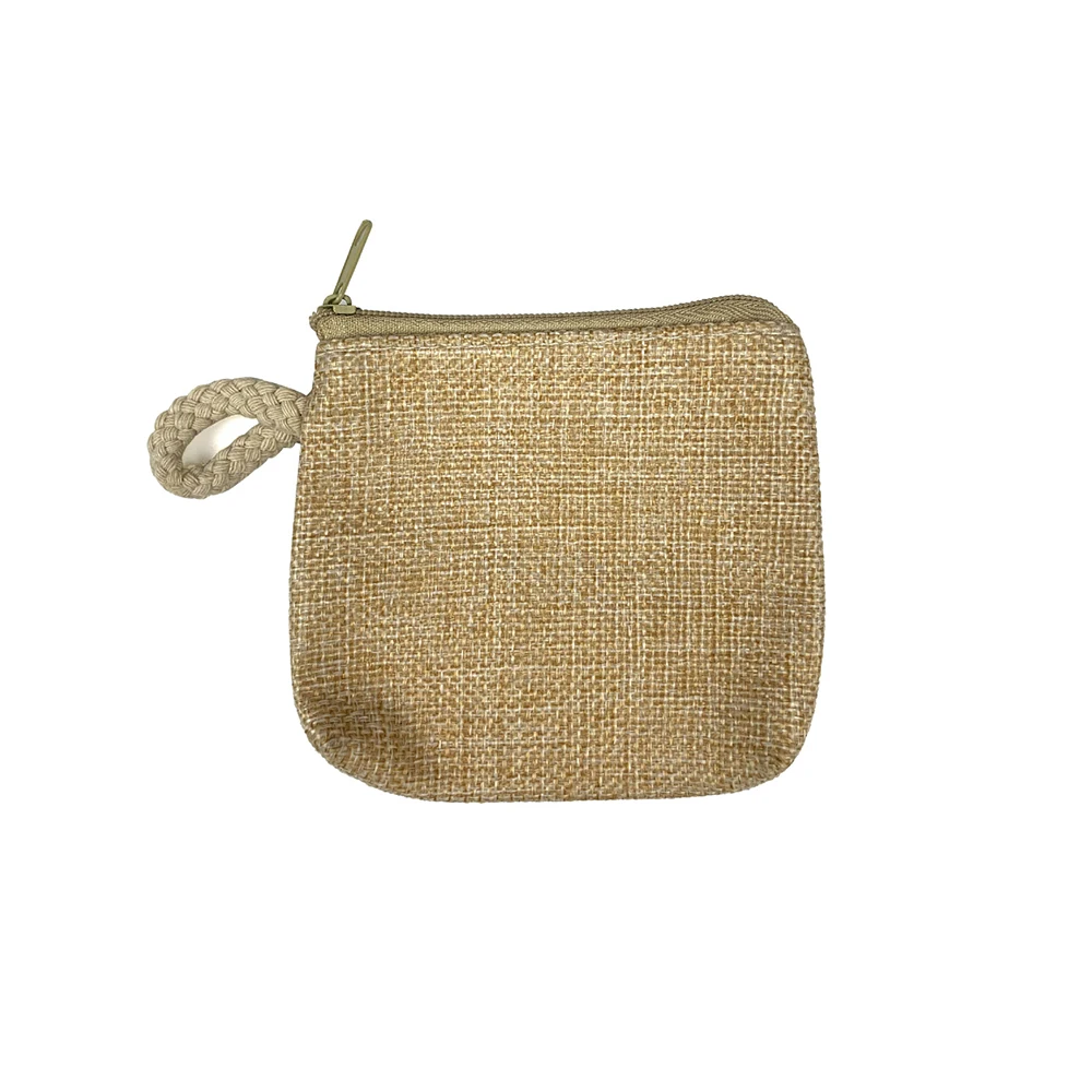 20pcs GYF Purses Cotton Linen Plain Printing Solid Ear Line Short Wallet Mix Color