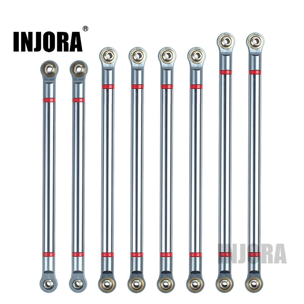 INJORA 8pcs/lot Aluminum Alloy Link Rod Unassembled Kit 313MM Wheelbase for 1/10 RC Car Crawler Axial SCX10