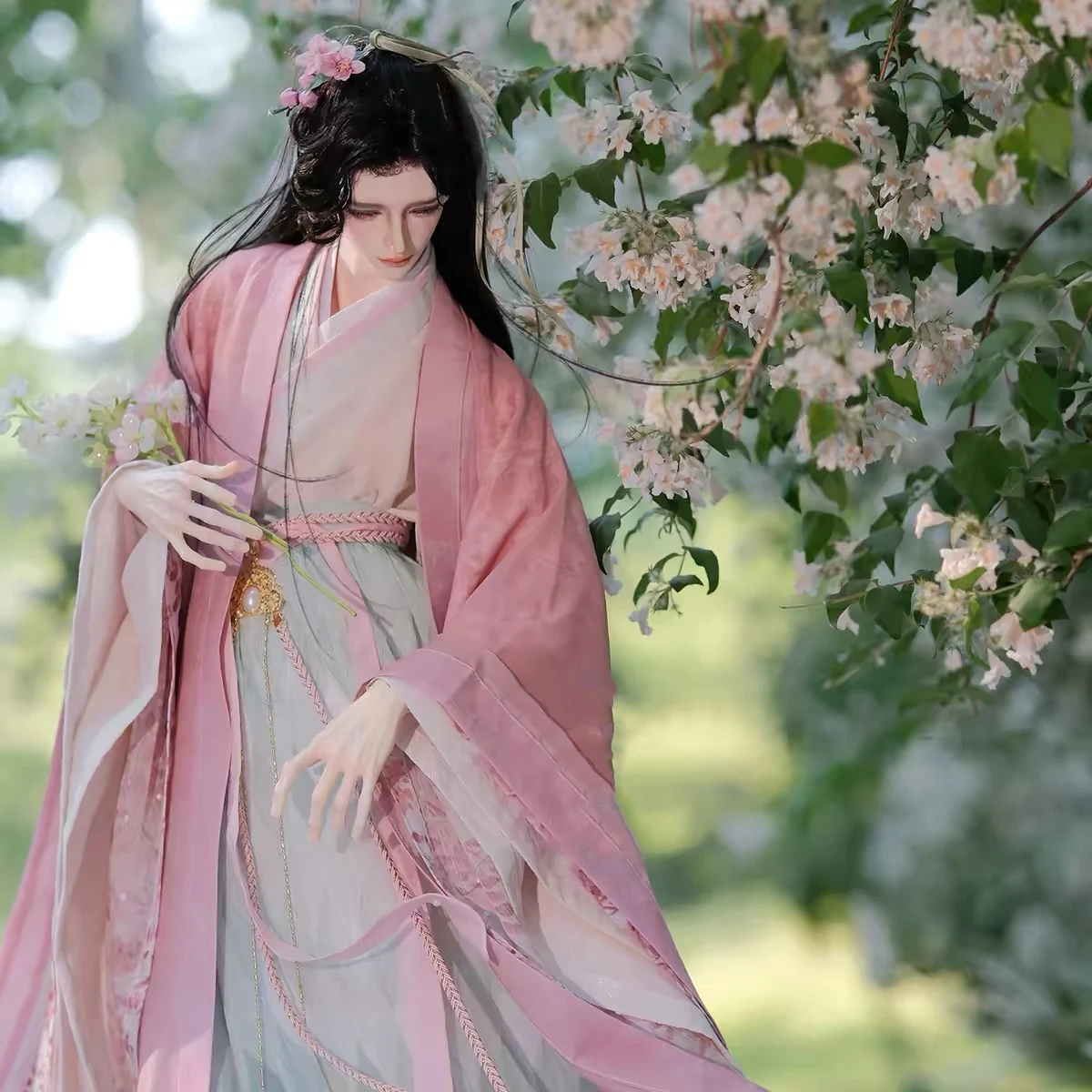 1/4 1/3 BJD Ancient Costume Clothes Robe Hanfu Dress Warrior Outfit For MSD SD13 Girl ID75 Strong Body Doll Accessories A1599