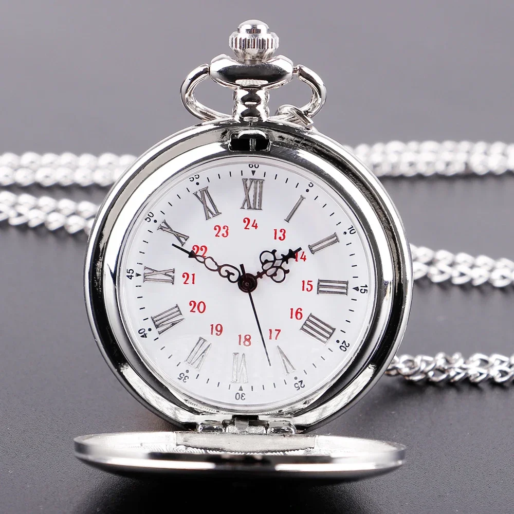 New Arrival Silver Fashion Pocket Watch Necklace Women's Neutral Vintage Quartz Pocket Watch Couple Pendant With Chain Gifts