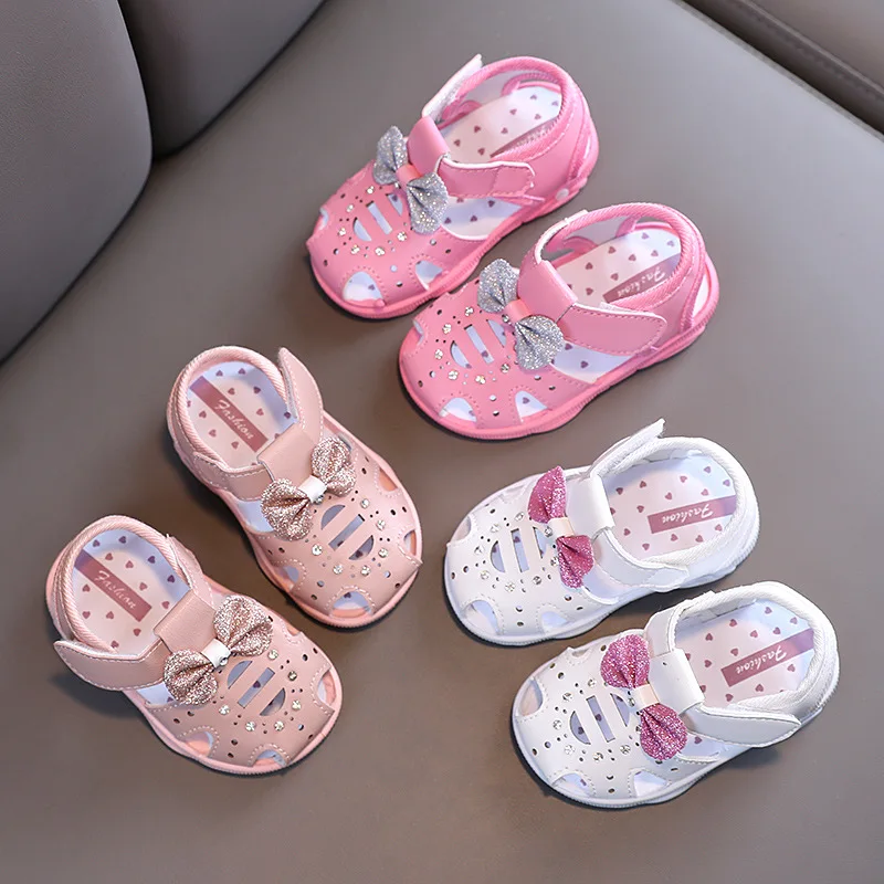 Summer Baby Shoes Girl Sandals Closed Toe Soft Bottom Kids Sandals for Girls Infant Waking Shoes Toddler Firstwalkers CSH1427