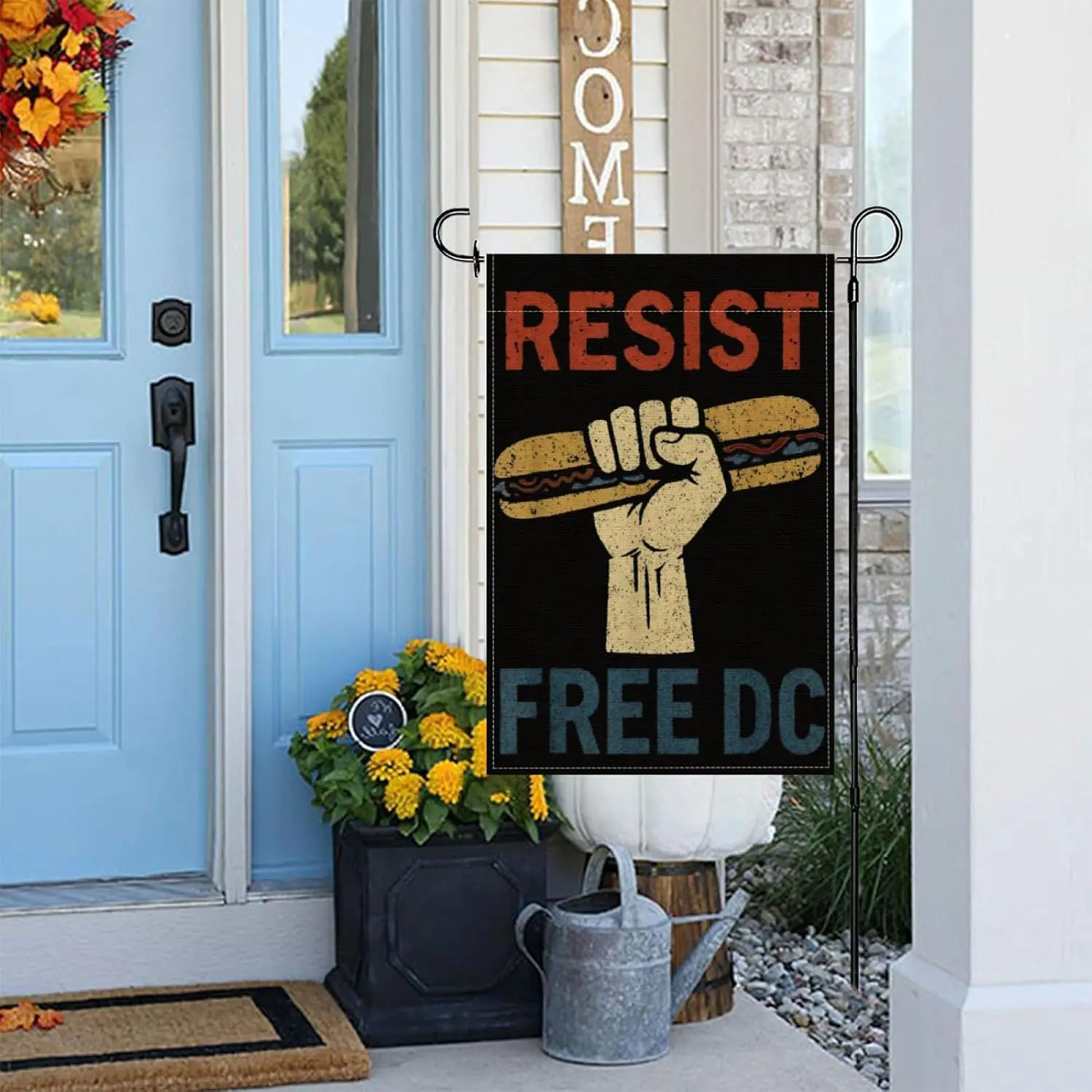Resist DC The Sandwich Guy Free DC, DC Sandwich Guy Garden Flags,Yard Flag Tapestry Decorative for Holiday Outdoor Decor LLX PPM