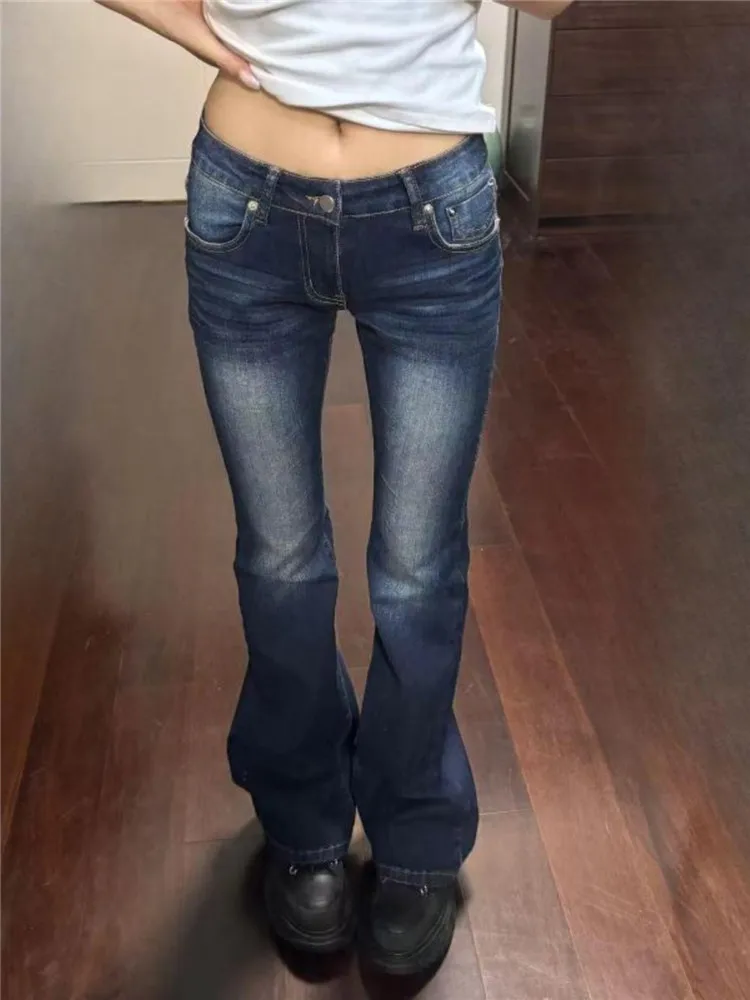 

Ретро джинсы-клеш с низкой талией для женщин, облегающие, эластичные, длинные, в пол, весна-осень, с высокой талией, большие размеры