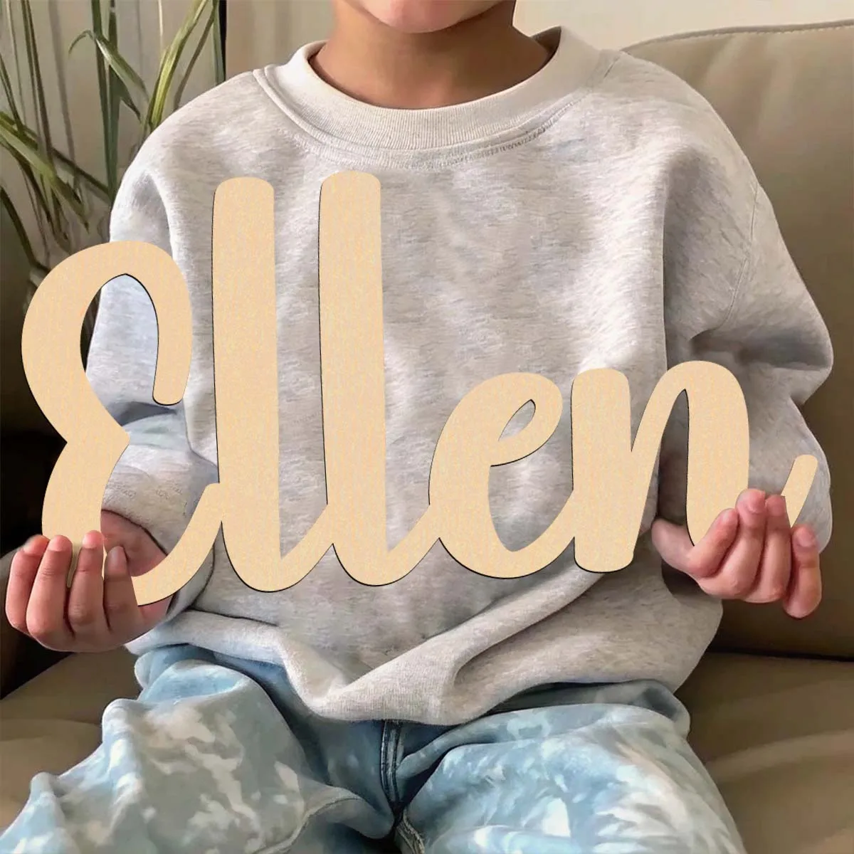 1 قطعة الكرتون الين مثال شخصية اسم لوحة خشبية المواد الخشبية علامة قطع الليزر يدويا مع حروف مخطوطة أنيقة