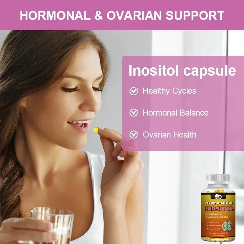 YUXIT Inositol Hormone Balance vitamina B8 regulación Menstrual soporte para el crecimiento del cabello suplementos de redistribución de grasa