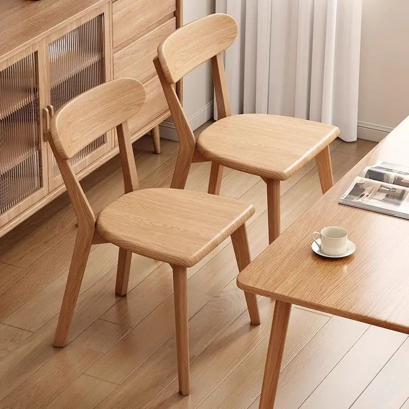 

%j for Nordic Solid Wood Dining Chair, Minimalist Wooden Side Chair, Retro Brown Kitchen Chair for Living Room Dining Room*