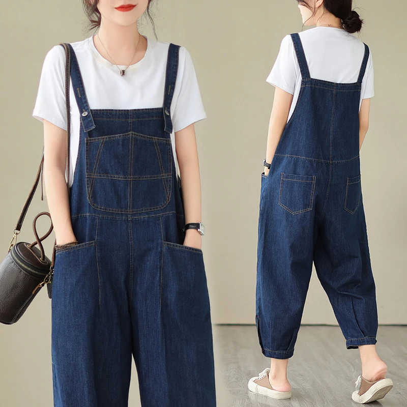 6224 Early Autumn Fashion Women's Denim Pants Spring Fall Fashion Classical Vintage Overalls Female Streetwear Hip Hop Trouser