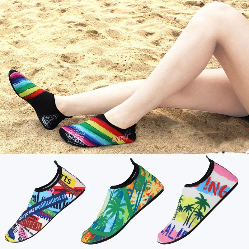 Beach Shoes Women Men Non-slip Children Slip Diving Snorkeling Shoes Wading Shoes Swimming Skinny Tracing