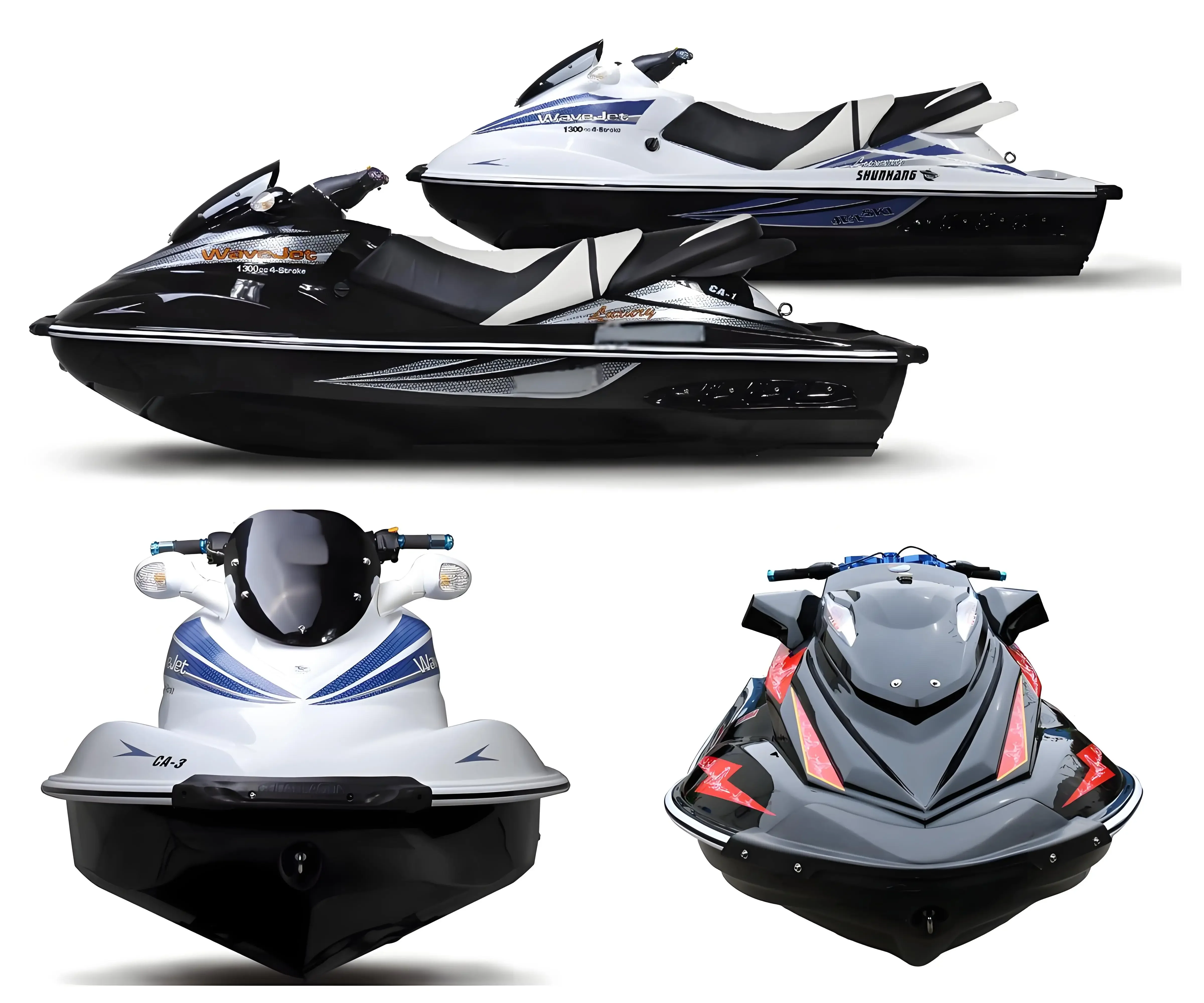 Four Stroke Engine Motorboats Jet Ski Boat for Sale 1300cc Jetski 2 Persons 3.1m Length Carton Steel Durable Modern Picture