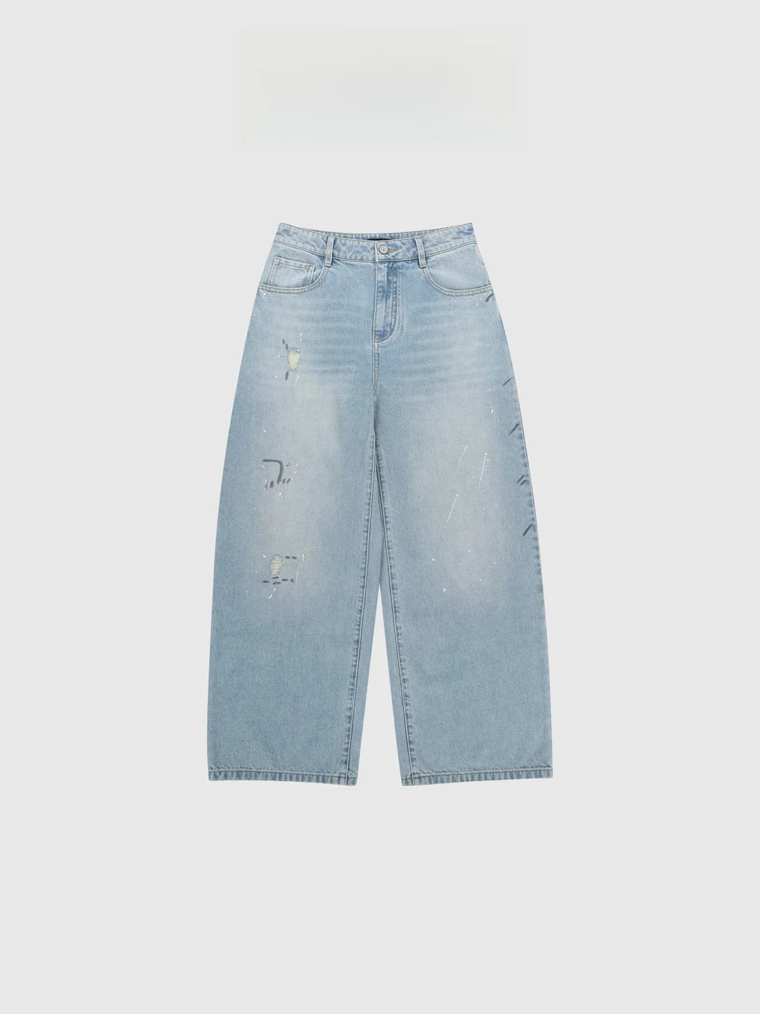 

Baatone fiti Print Casual Blue Jeans Women's Wide Leg l Waist Cotton Pants mat Sle Spring Collection