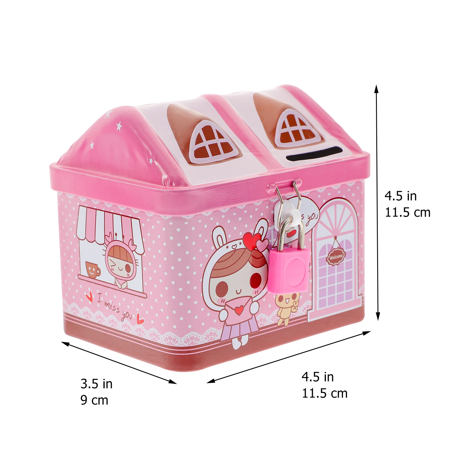 

1 Unit Cute Design Metal Saving Pot Money Jar for Daughter Family Gift Coin Container Home Office Decoration