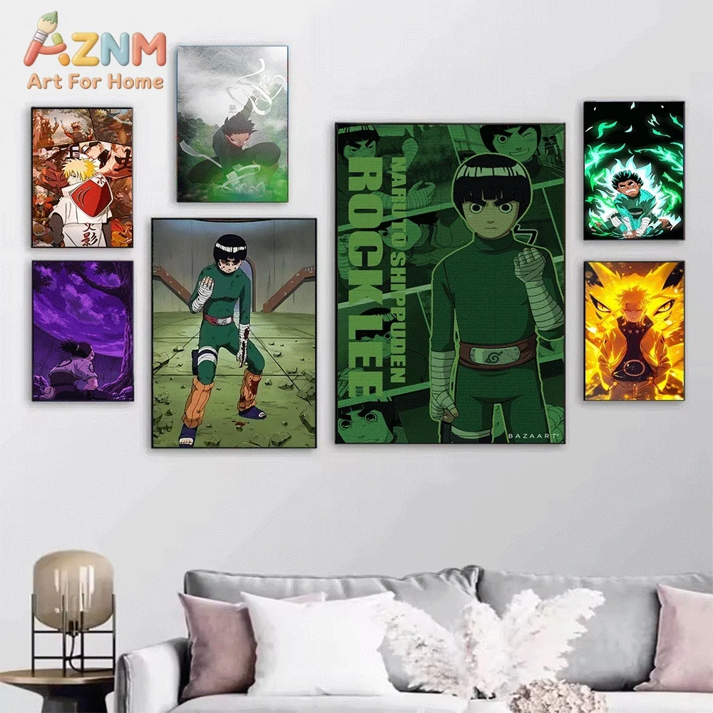 Naruto Anime Rock Lee Canvas Wall Art Print Poster Unframed Canvas Painting Home Living Room Bedroom Decor Gift For Anime Fans