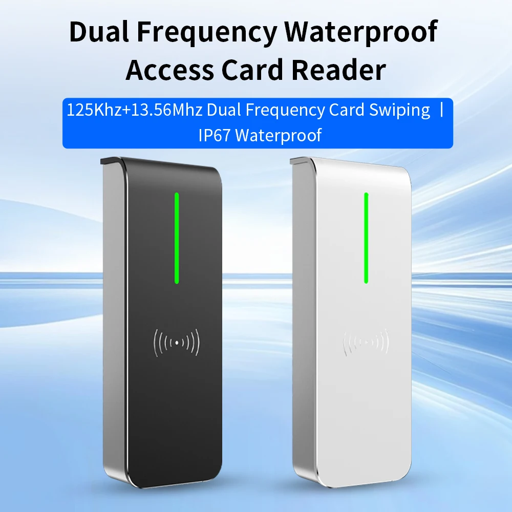 Access Control Card Reader RFID Reader IP68 Waterproof Dual Frequency 125KHz/13.56MHz For Access Control System WiegandOutput