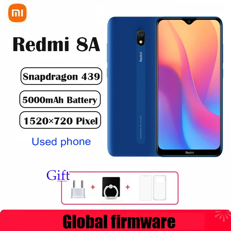 Global firmware Xiaomi Redmi 8A smartphone 4G 64G 5000mAh 6.22inch Snapdargon 439 12MP 18W Facial recognition used phone