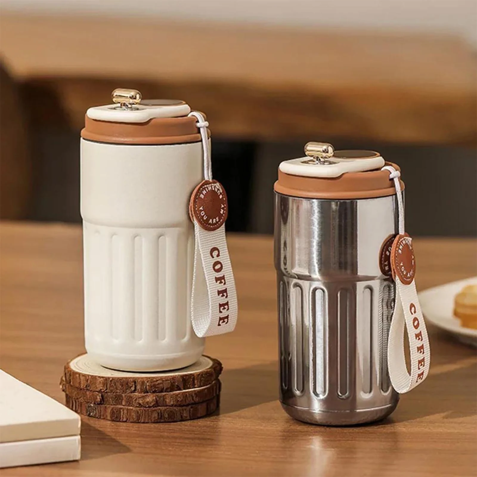 Personalized Portable Coffee Thermal Cup Digital Temperature Travel Car Bottle Custom Logo Text Drinkware for Mom Dad Christmas