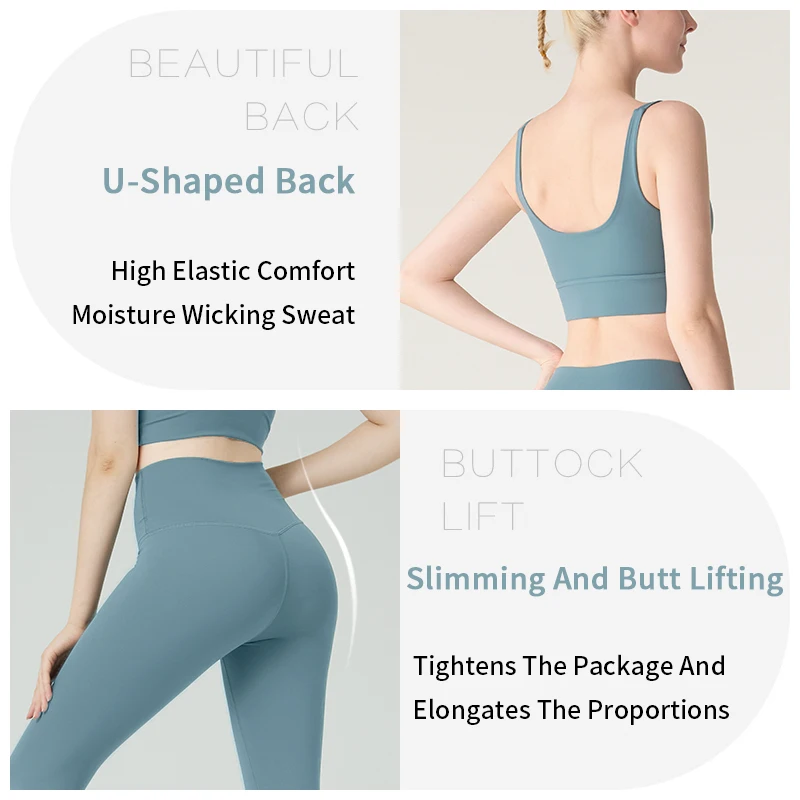 2-teilige Yoga-Kleidung für Damen, Trainingsanzug, Sportbekleidung, Pilates, Fitness, Yoga-Set, eng anliegende Laufunterwäsche, Fitness-Anzug