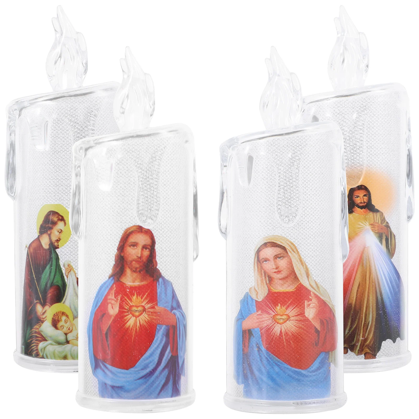 

LED Electronic Jesus Lamp Mass Supplies Divine Blessing Christmas Easter Gift Sacred Heart of Jesus Prayer Candles